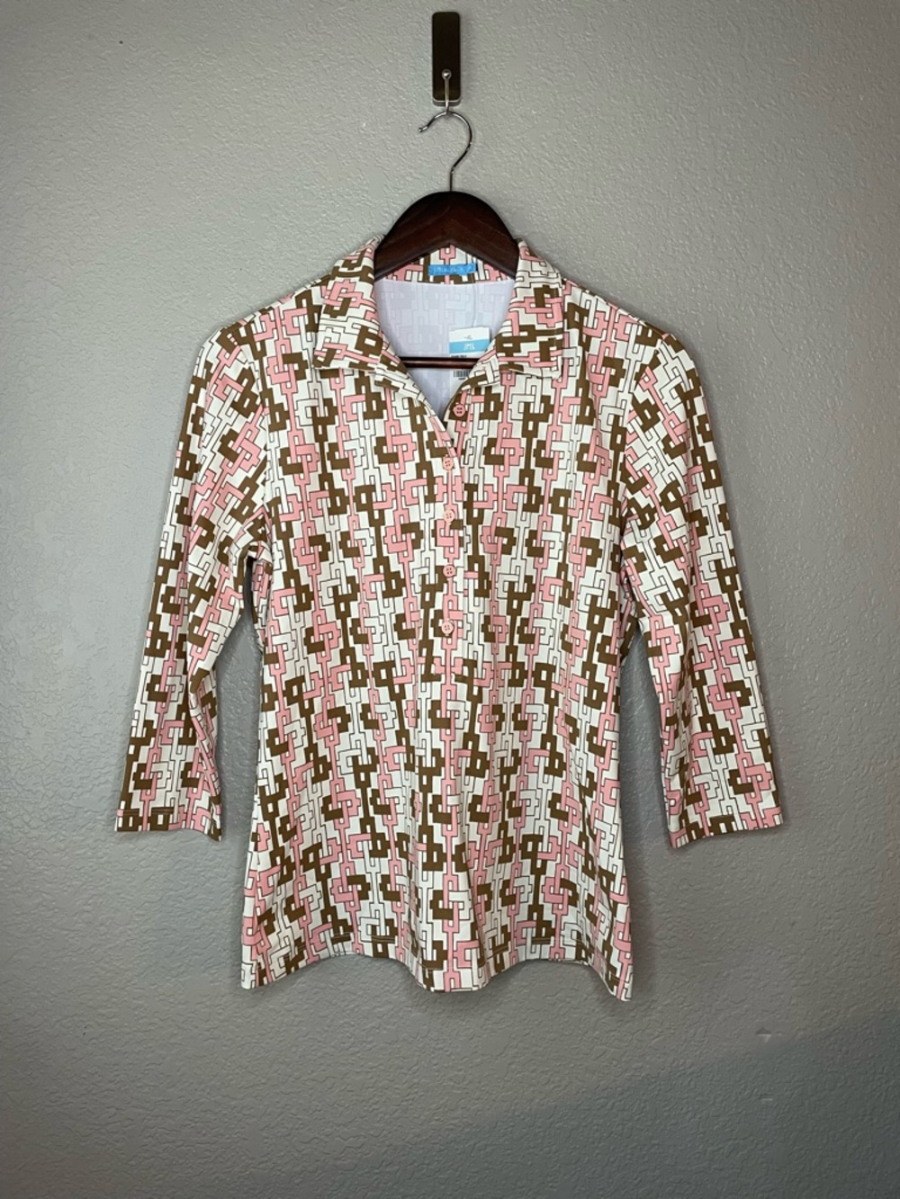 NEW J McLaughlin Medium Catalina Cloth Court Polo Top Preppy Country Club